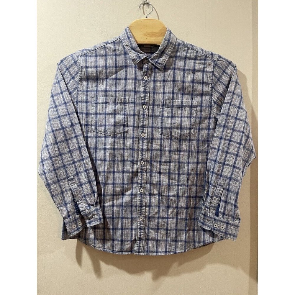 Carbon 2‎ Cobalt Blue Plaid Button-down Long Sleeve Shirt SZ L